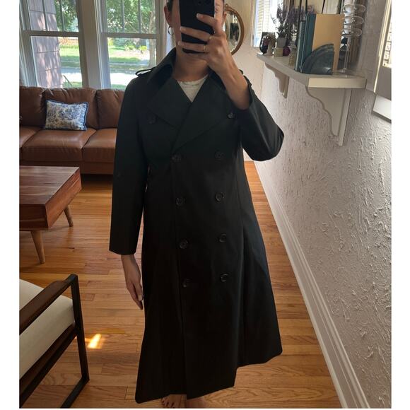 KNOT STANDARD Loro Piana System Black Trench Coat - Picture 2 of 16